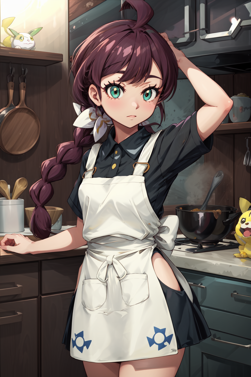 00199-1108517143-masterpiece,best quality,1girl,chloe _(pokemon_),chl1,braided_ponytail,ahoge,eyelashes,waist apron,kitchen,soup,_lora_chloe_(pok.png